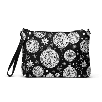 Black and White Ornament Faux Leather Crossbody bag - DeRose Seasonal