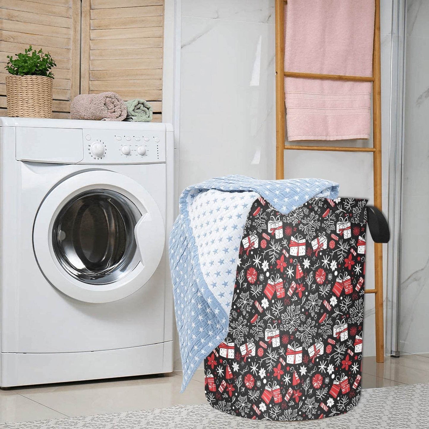Christmas Gift Polyester Laundry and Blanket Basket - DeRose Seasonal
