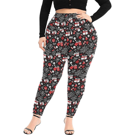 Christmas Gift Women's Plus Size High Waited Leggings Women's High Waist Leggings(Plus Size)(ModelL45) - DeRose Seasonal