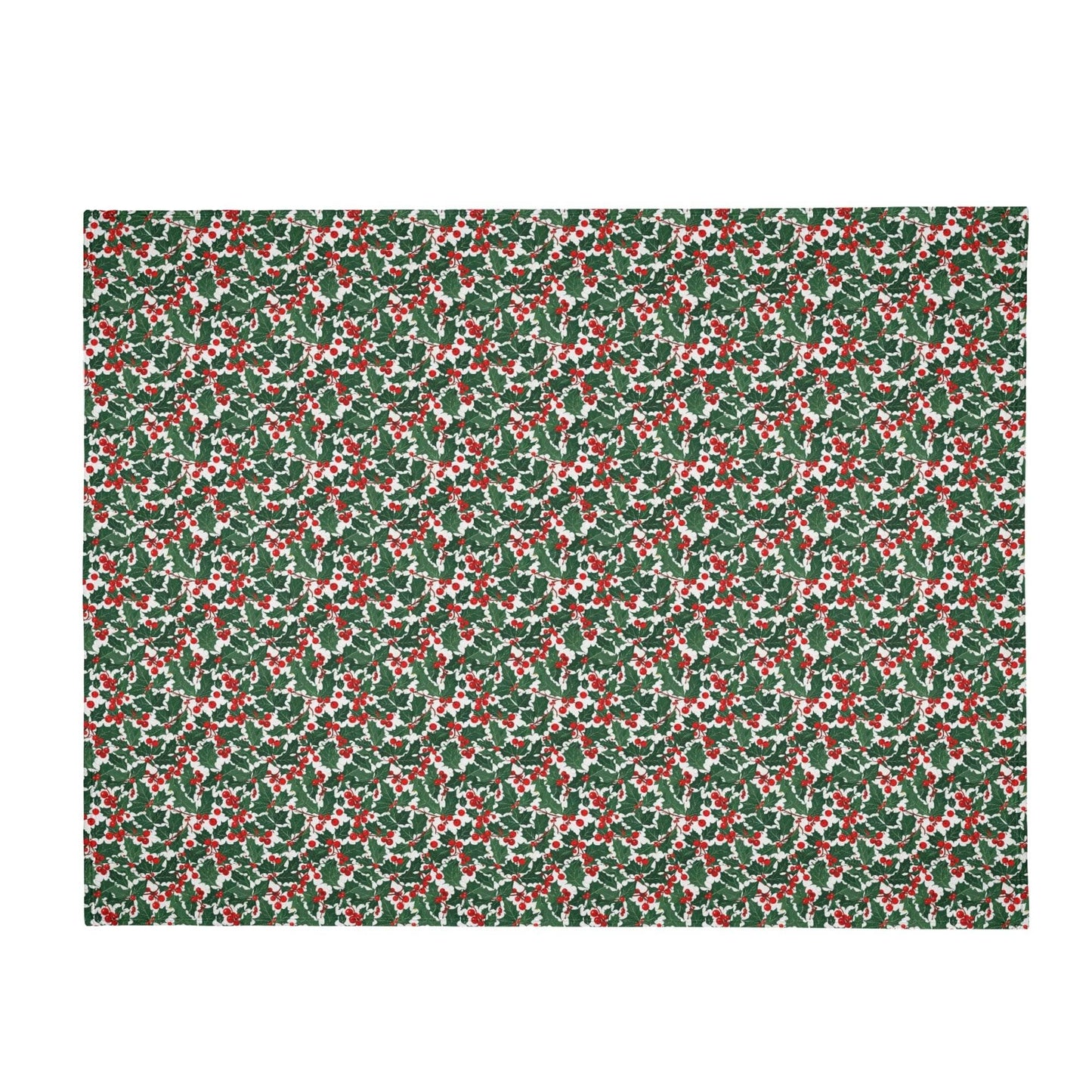 Christmas Holly Flannel Breathable Blanket 4 Sizes - DeRose Seasonal
