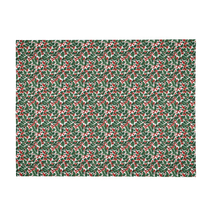 Christmas Holly Flannel Breathable Blanket 4 Sizes - DeRose Seasonal