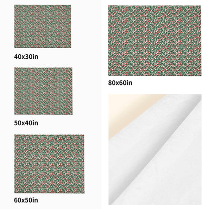 Christmas Holly Flannel Breathable Blanket 4 Sizes - DeRose Seasonal