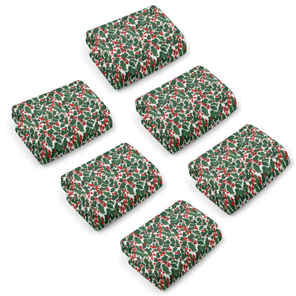 Christmas Holly Hand Towels (6 Pcs) - DeRose Seasonal