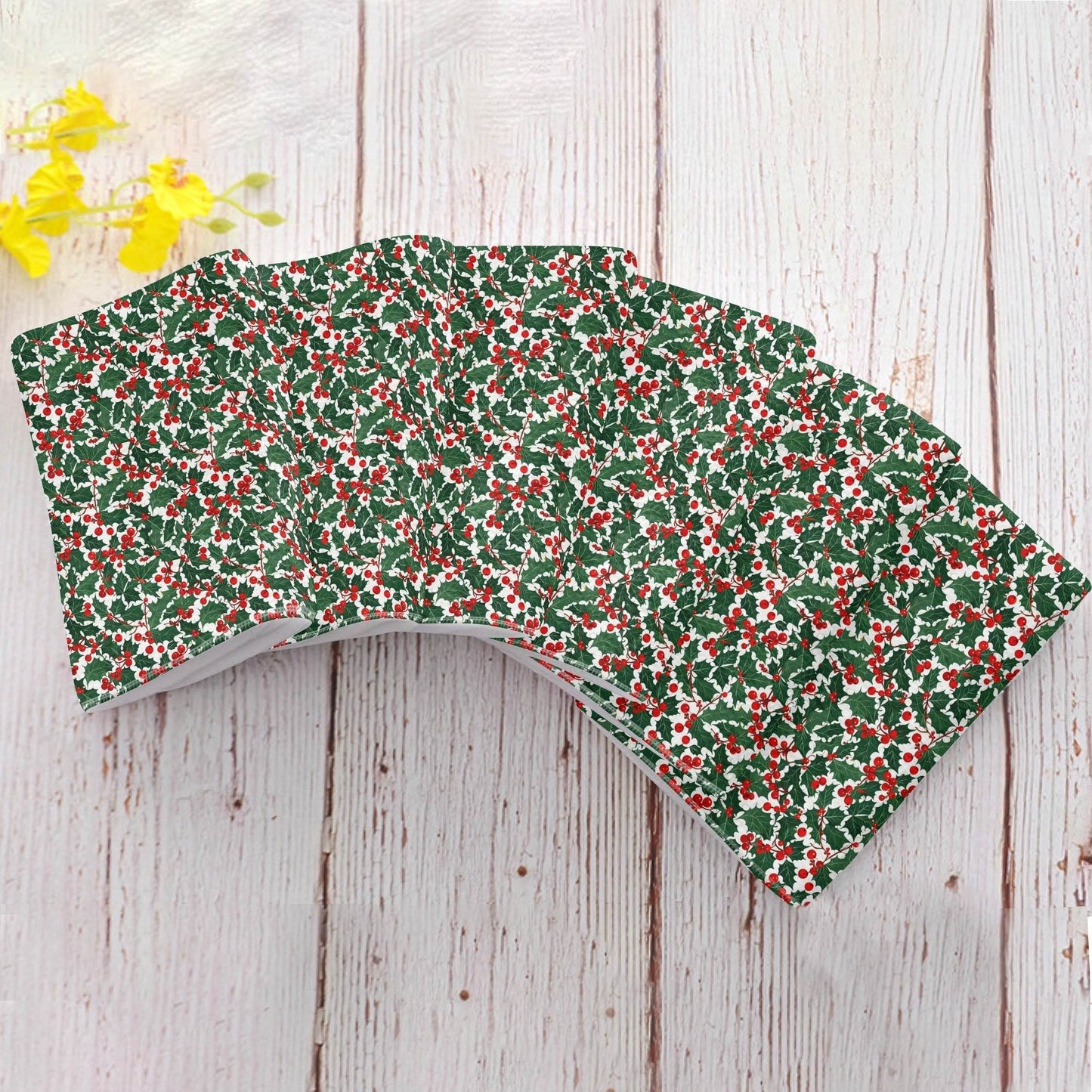 Christmas Holly Hand Towels (6 Pcs) - DeRose Seasonal