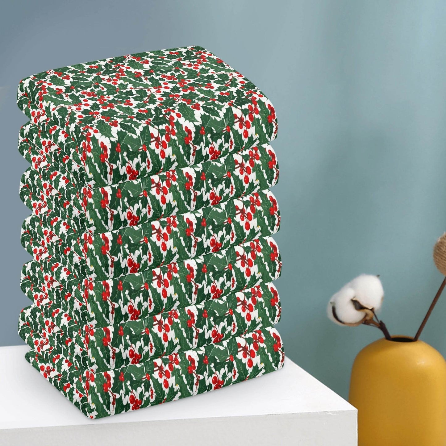 Christmas Holly Hand Towels (6 Pcs) - DeRose Seasonal