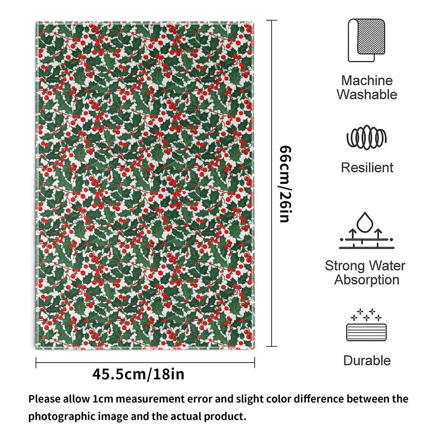 Christmas Holly Hand Towels (6 Pcs) - DeRose Seasonal