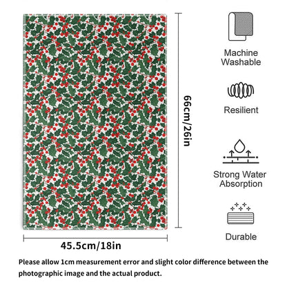 Christmas Holly Hand Towels (6 Pcs) - DeRose Seasonal