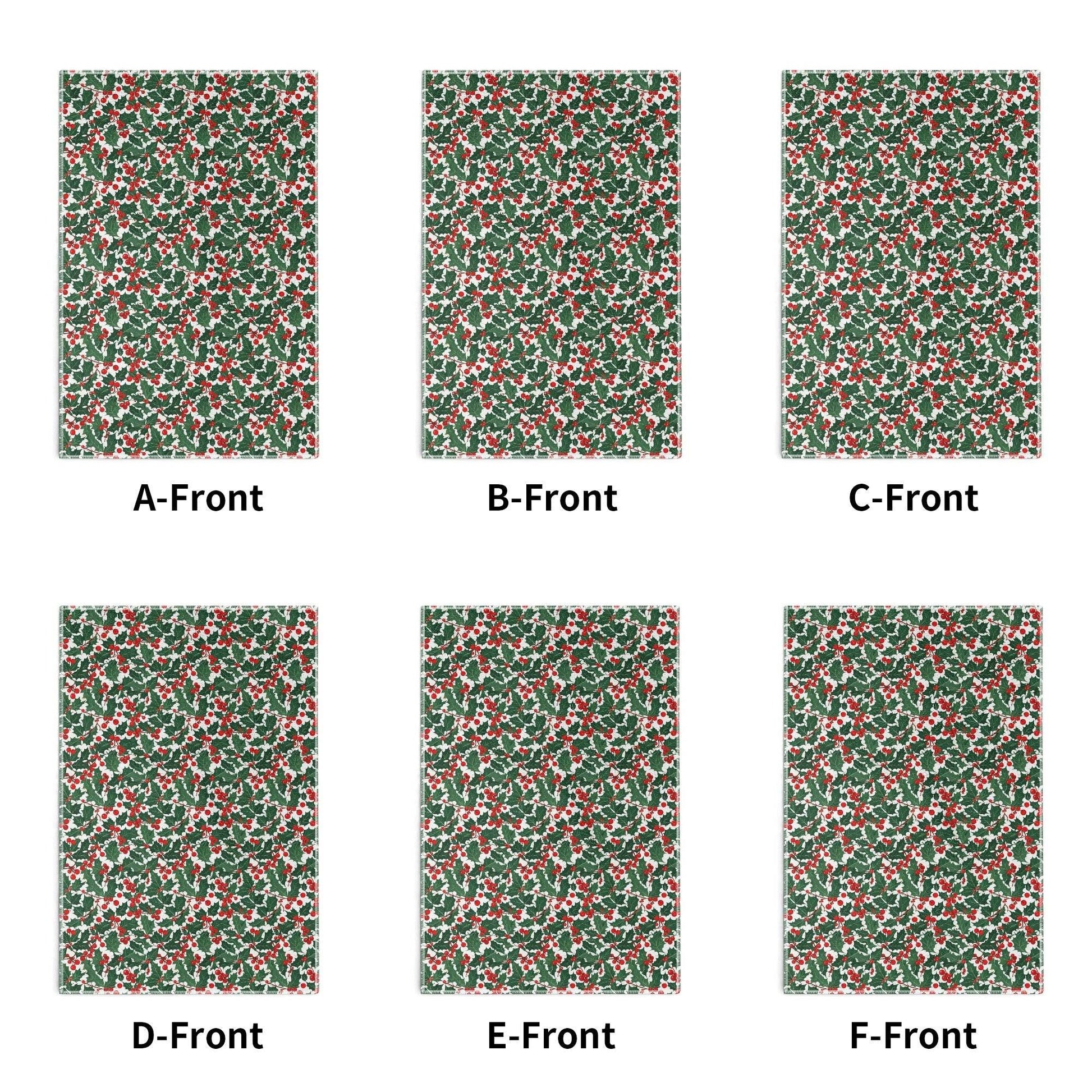 Christmas Holly Hand Towels (6 Pcs) - DeRose Seasonal