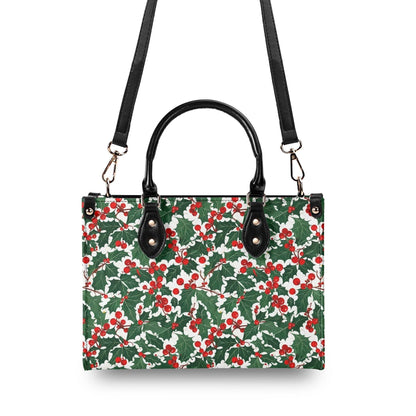 Christmas Holly Luxury Women Leather Handbag (3 sizes) - DeRose Seasonal