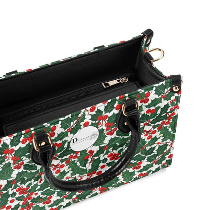 Christmas Holly Luxury Women Leather Handbag (3 sizes) - DeRose Seasonal