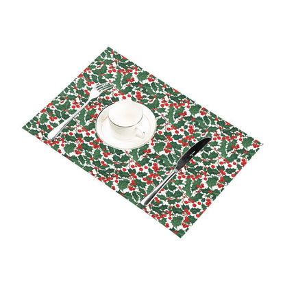 Christmas Holly Polyester Table Placemat (set of 6) - DeRose Seasonal