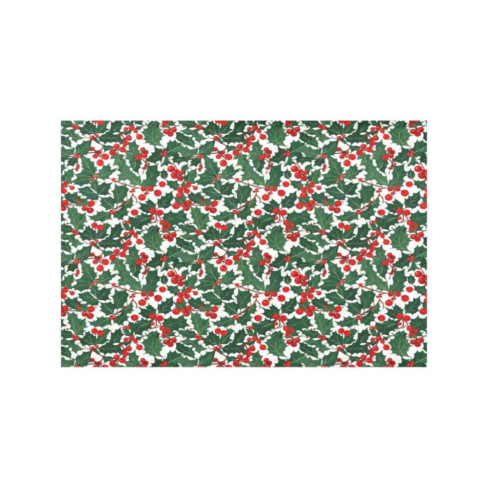 Christmas Holly Polyester Table Placemat (set of 6) - DeRose Seasonal