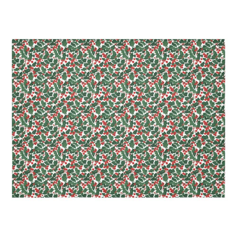 Christmas Holly Polyester Tablecloth Polyester Tablecloth 70"x 52" DeRose Seasonal