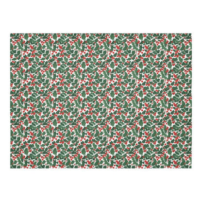 Christmas Holly Polyester Tablecloth Polyester Tablecloth 70"x 52" DeRose Seasonal