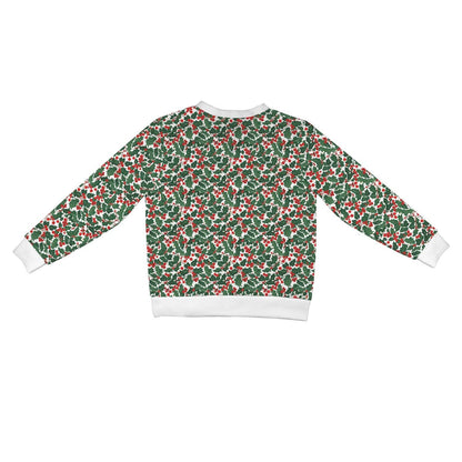Christmas Holly Women's Cardigan Button Sweater Custom Women's Cardigan (Model H73) - DeRose Seasonal