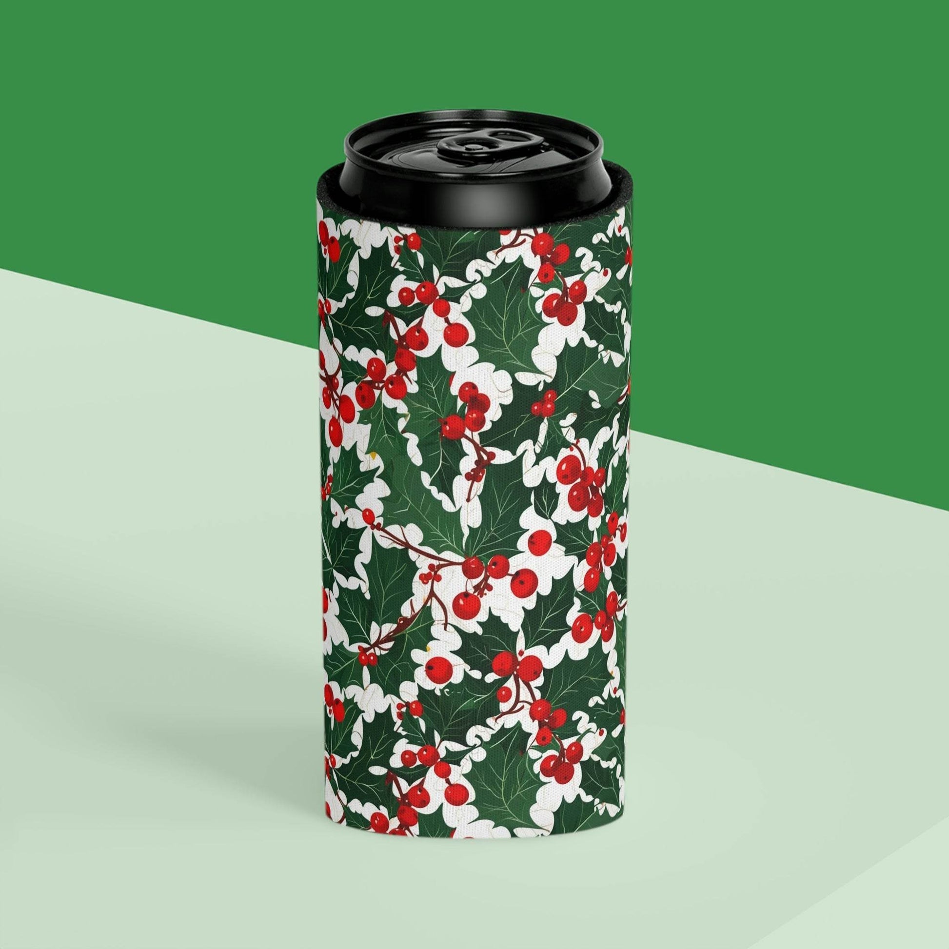 Christmas Holly Can Cooler BOGO 50% Off - DeRose Seasonal