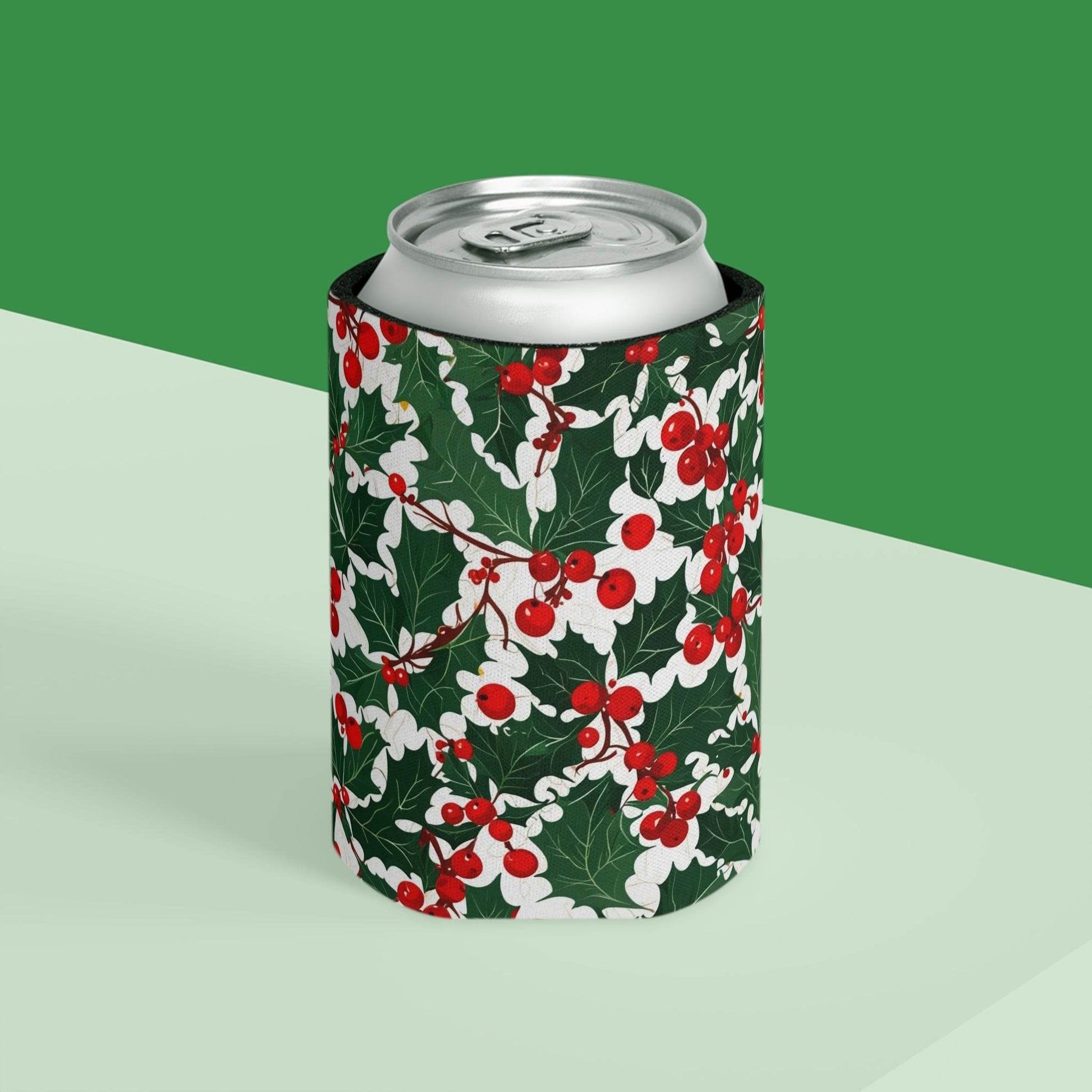 Christmas Holly Can Cooler BOGO 50% Off - DeRose Seasonal