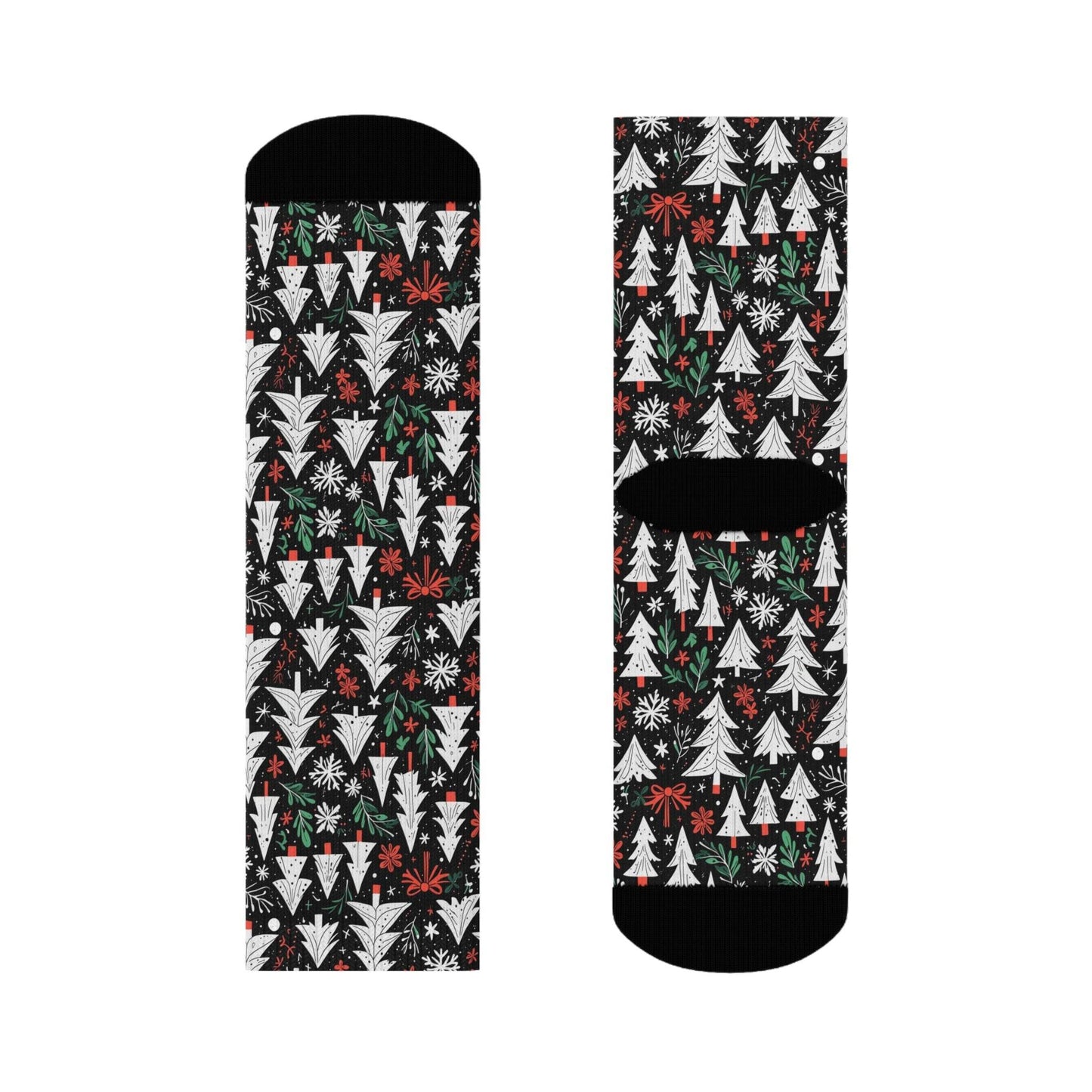Christmas Tree Polyester Crew Socks 3 sizes - DeRose Seasonal
