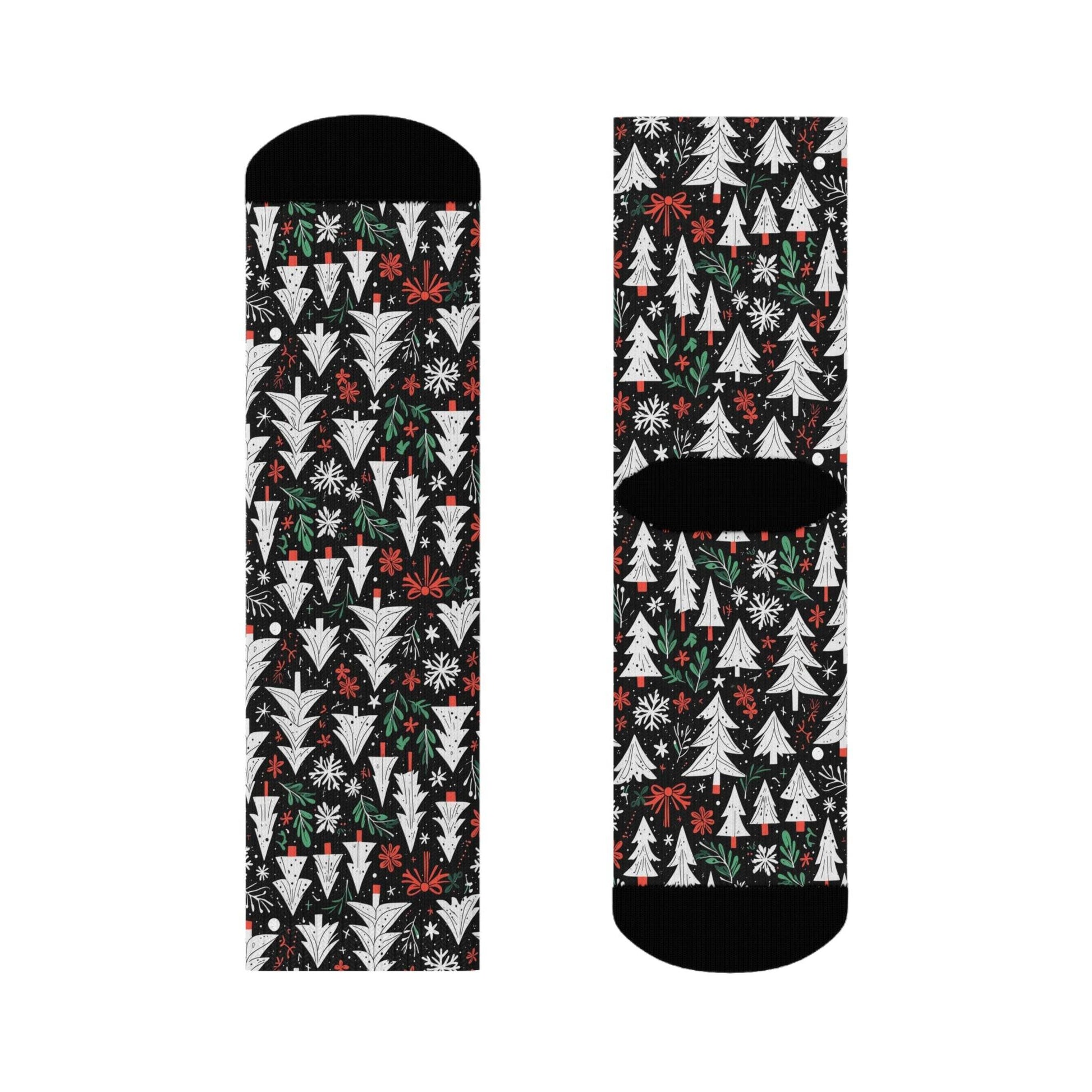 Christmas Tree Polyester Crew Socks 3 sizes - DeRose Seasonal
