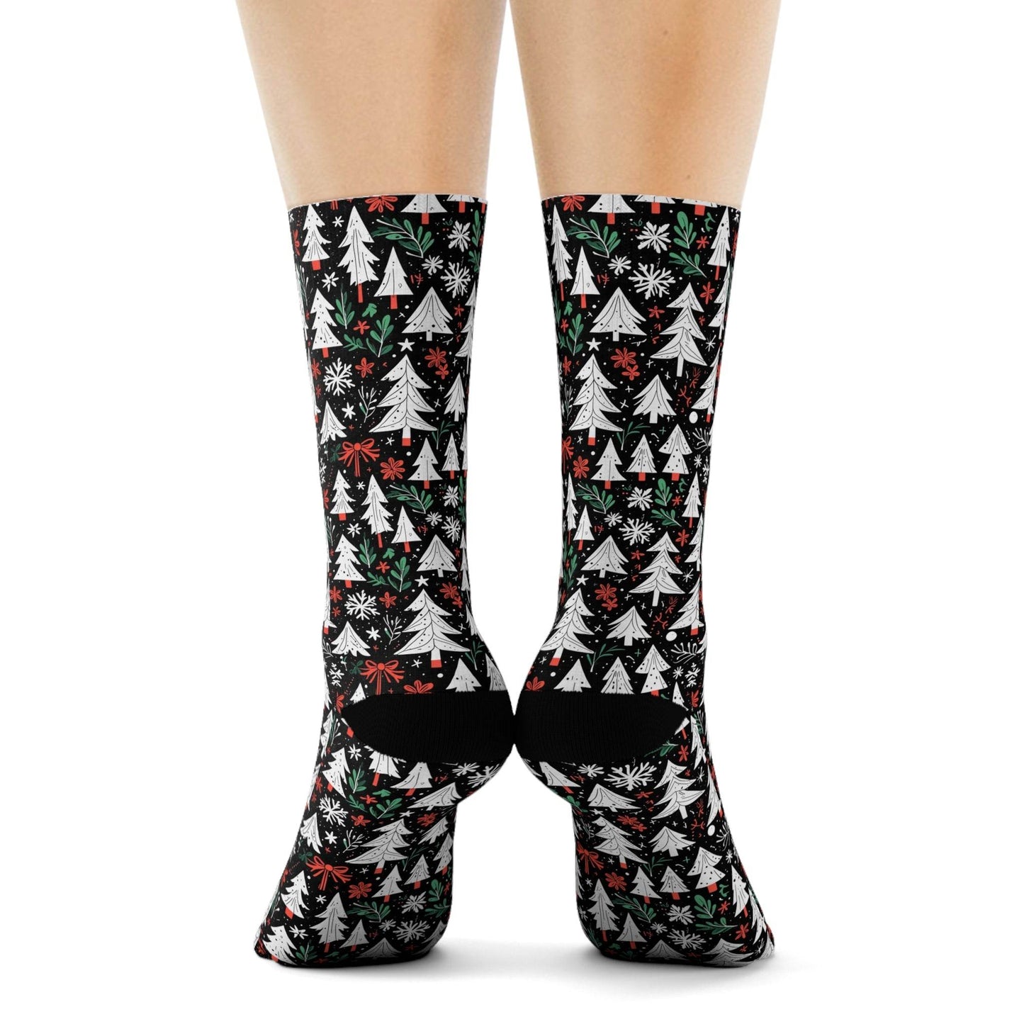 Christmas Tree Polyester Crew Socks 3 sizes - DeRose Seasonal