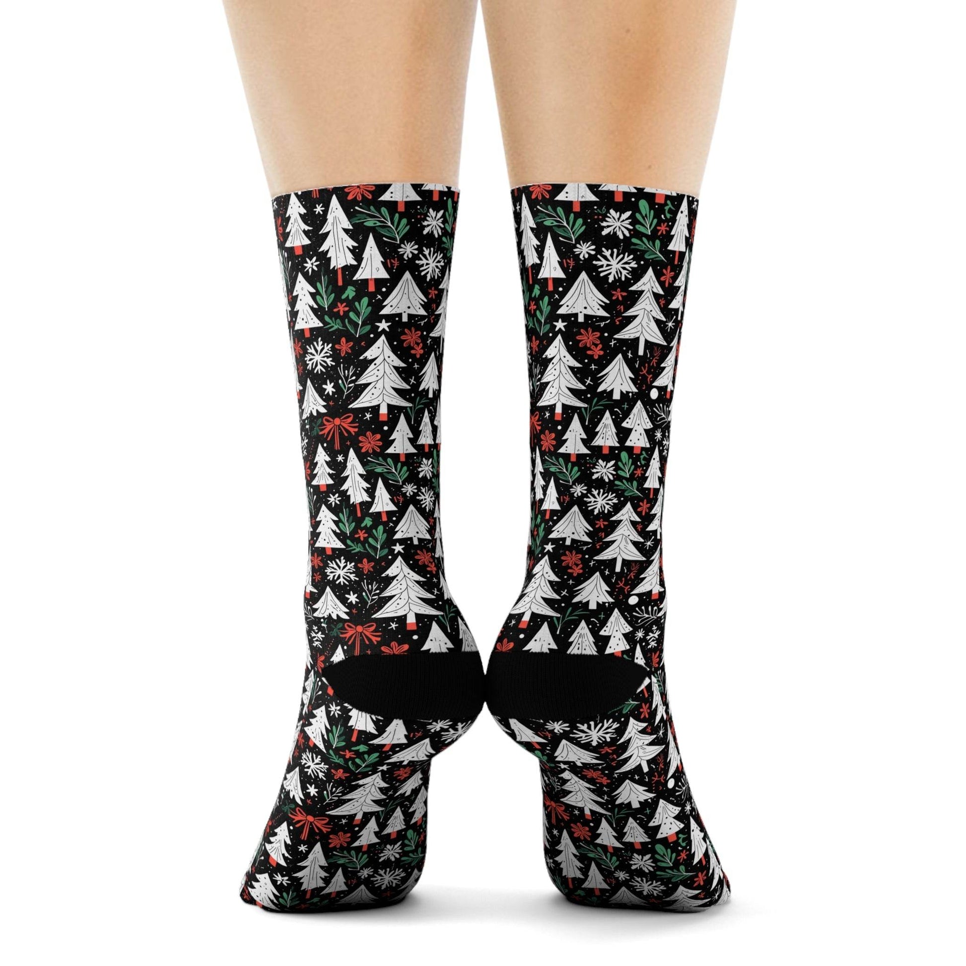 Christmas Tree Polyester Crew Socks 3 sizes - DeRose Seasonal