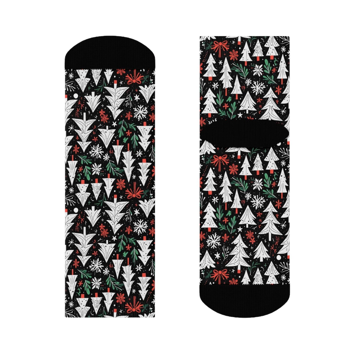 Christmas Tree Polyester Crew Socks 3 sizes - DeRose Seasonal