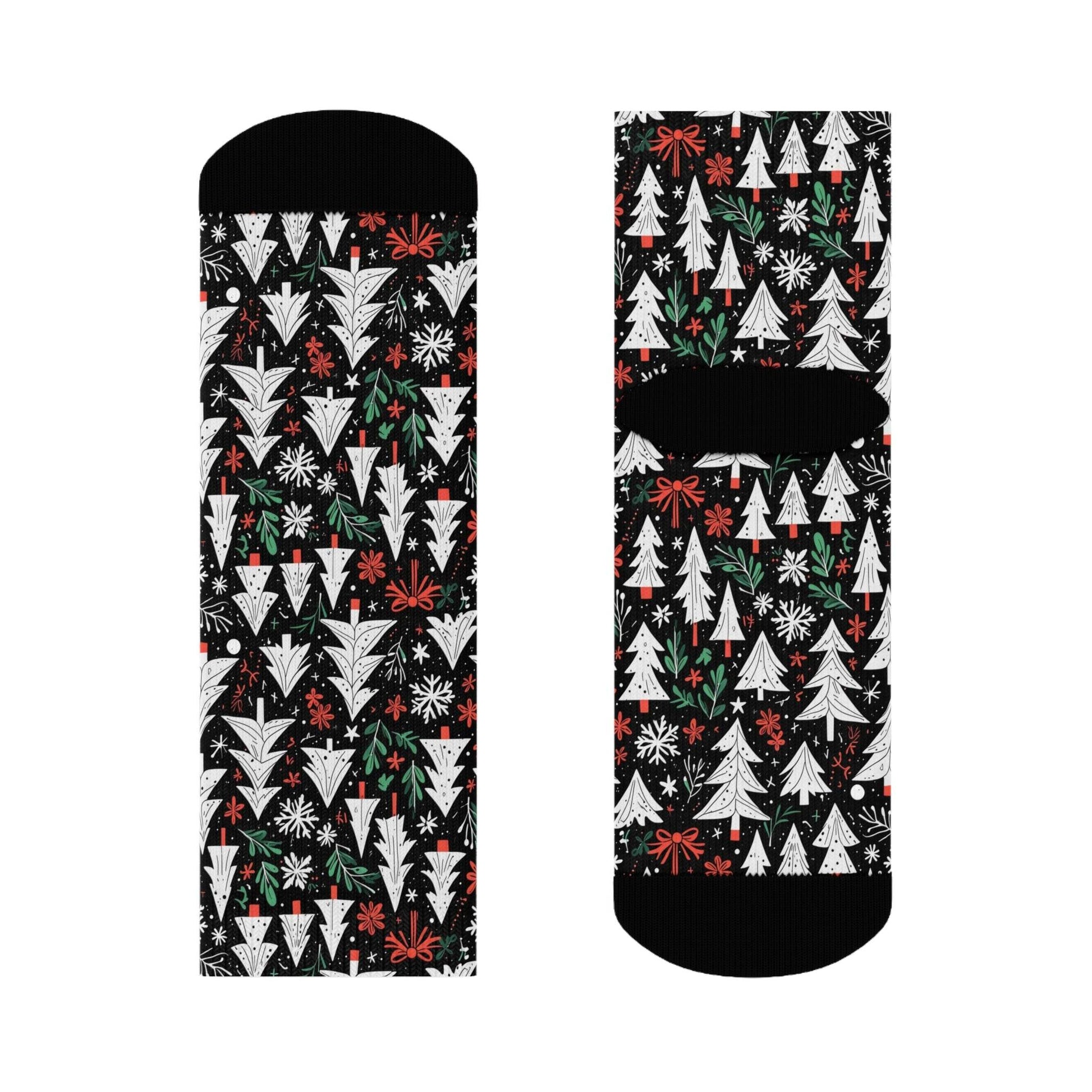 Christmas Tree Polyester Crew Socks 3 sizes - DeRose Seasonal