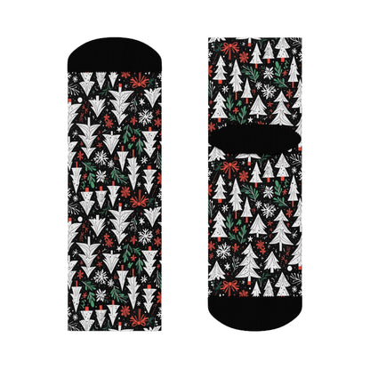 Christmas Tree Polyester Crew Socks 3 sizes - DeRose Seasonal