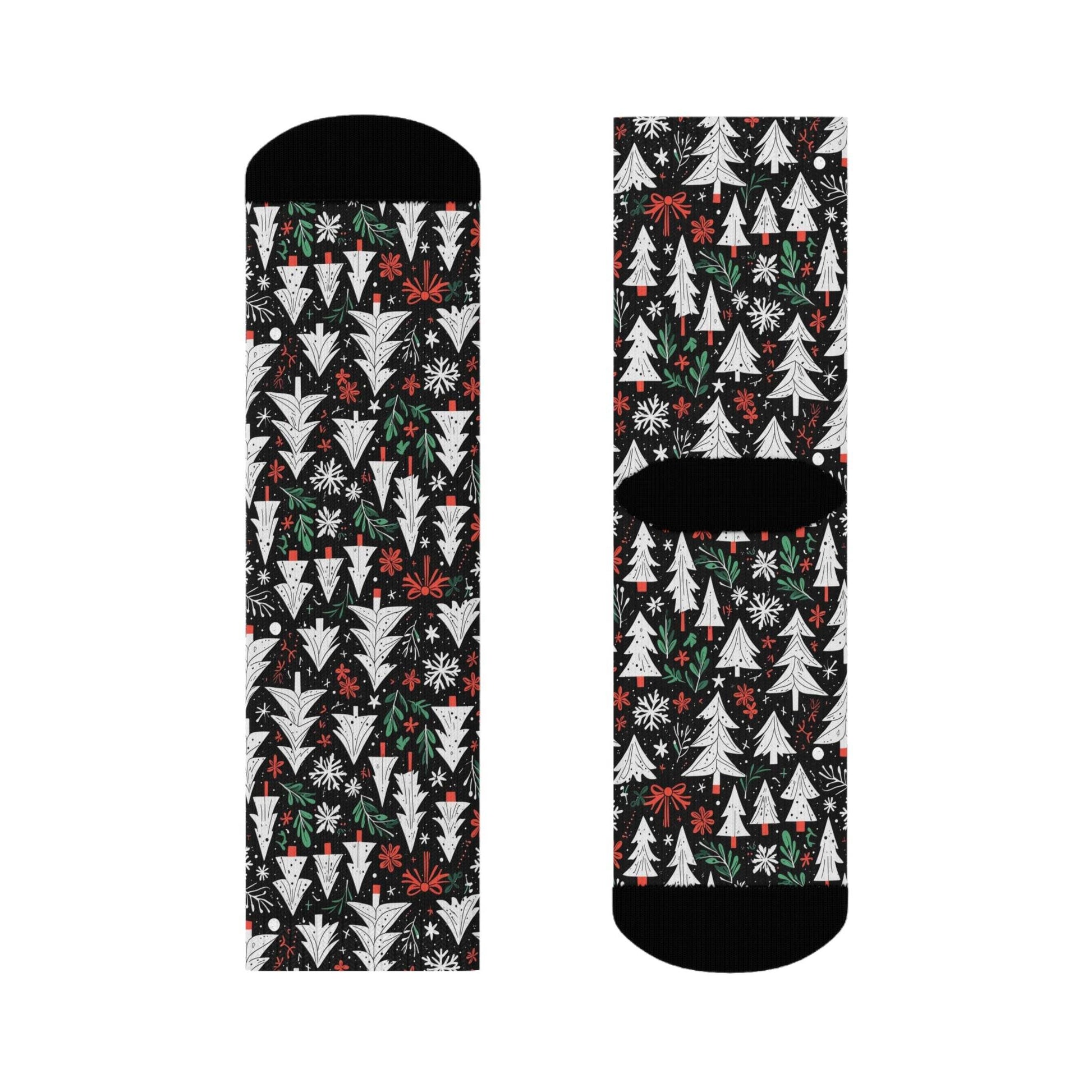 Christmas Tree Polyester Crew Socks 3 sizes - DeRose Seasonal