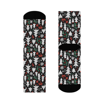 Christmas Tree Polyester Crew Socks 3 sizes - DeRose Seasonal