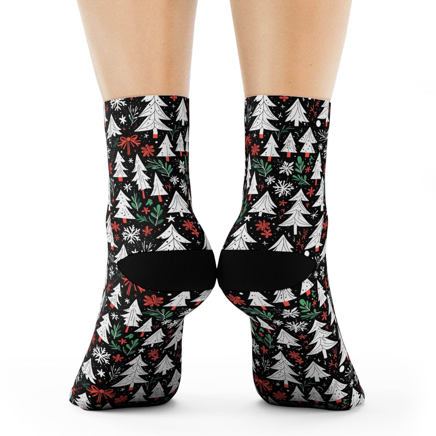 Christmas Tree Polyester Crew Socks 3 sizes - DeRose Seasonal