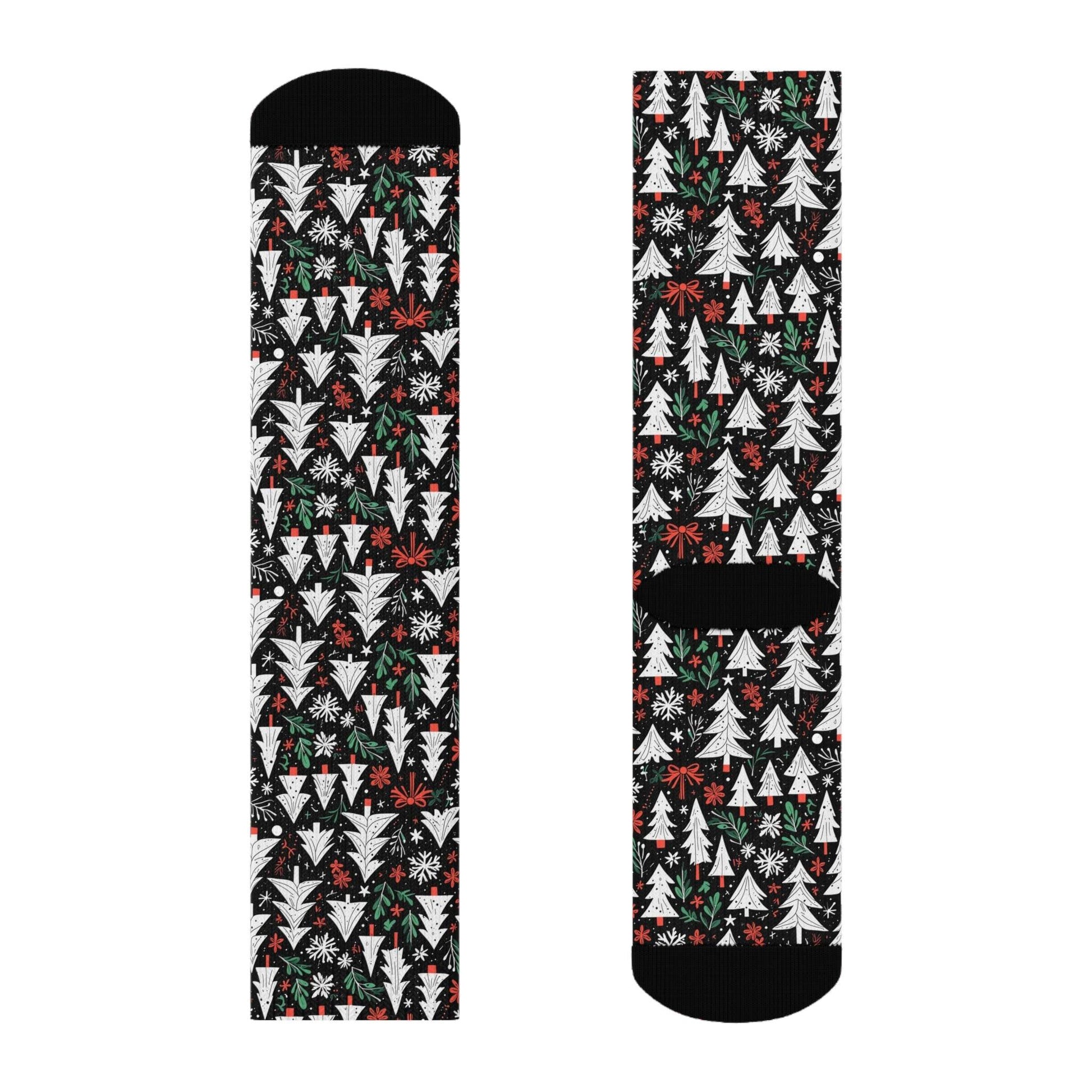 Christmas Tree Polyester Crew Socks 3 sizes - DeRose Seasonal