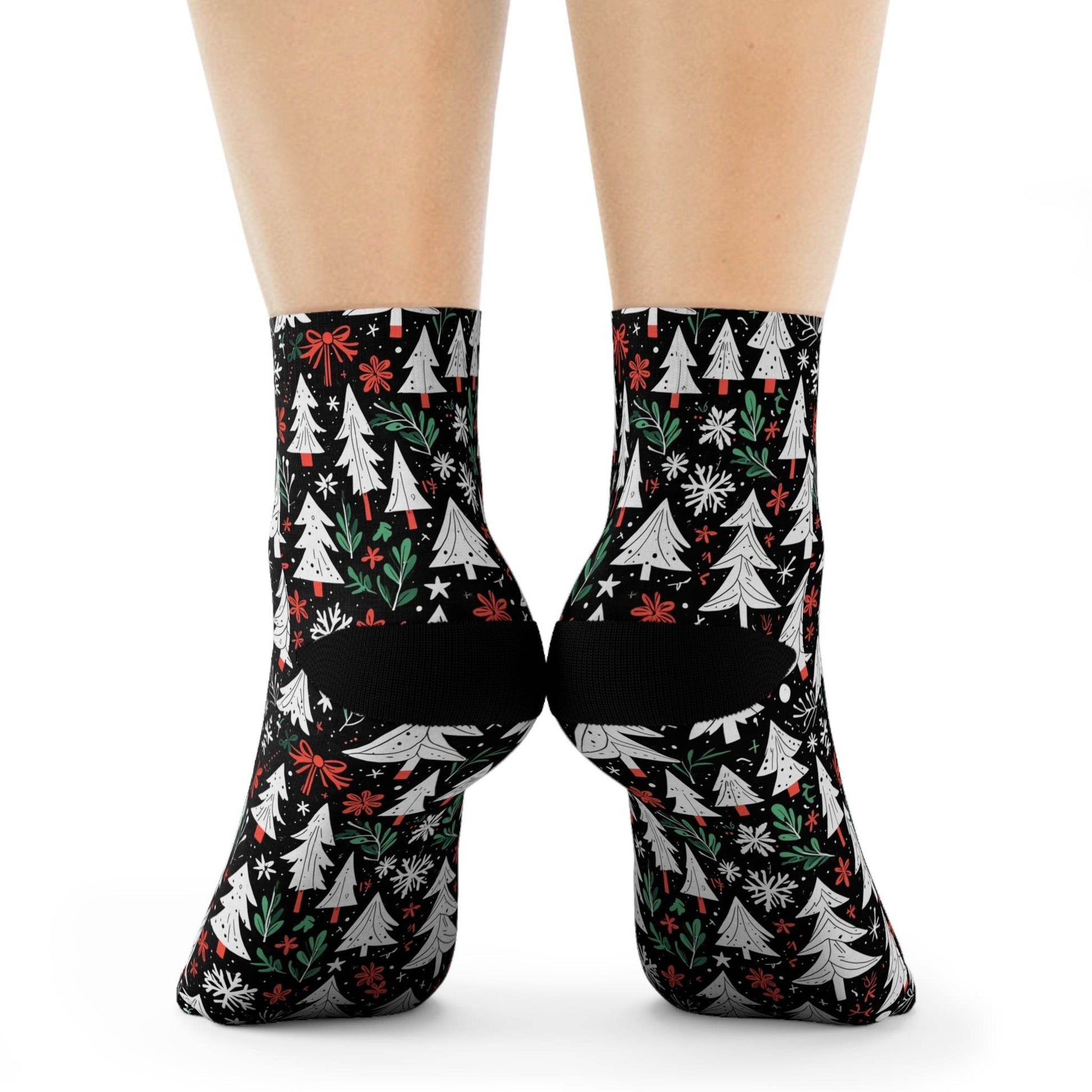 Christmas Tree Polyester Crew Socks 3 sizes - DeRose Seasonal