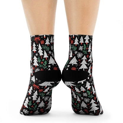 Christmas Tree Polyester Crew Socks 3 sizes - DeRose Seasonal