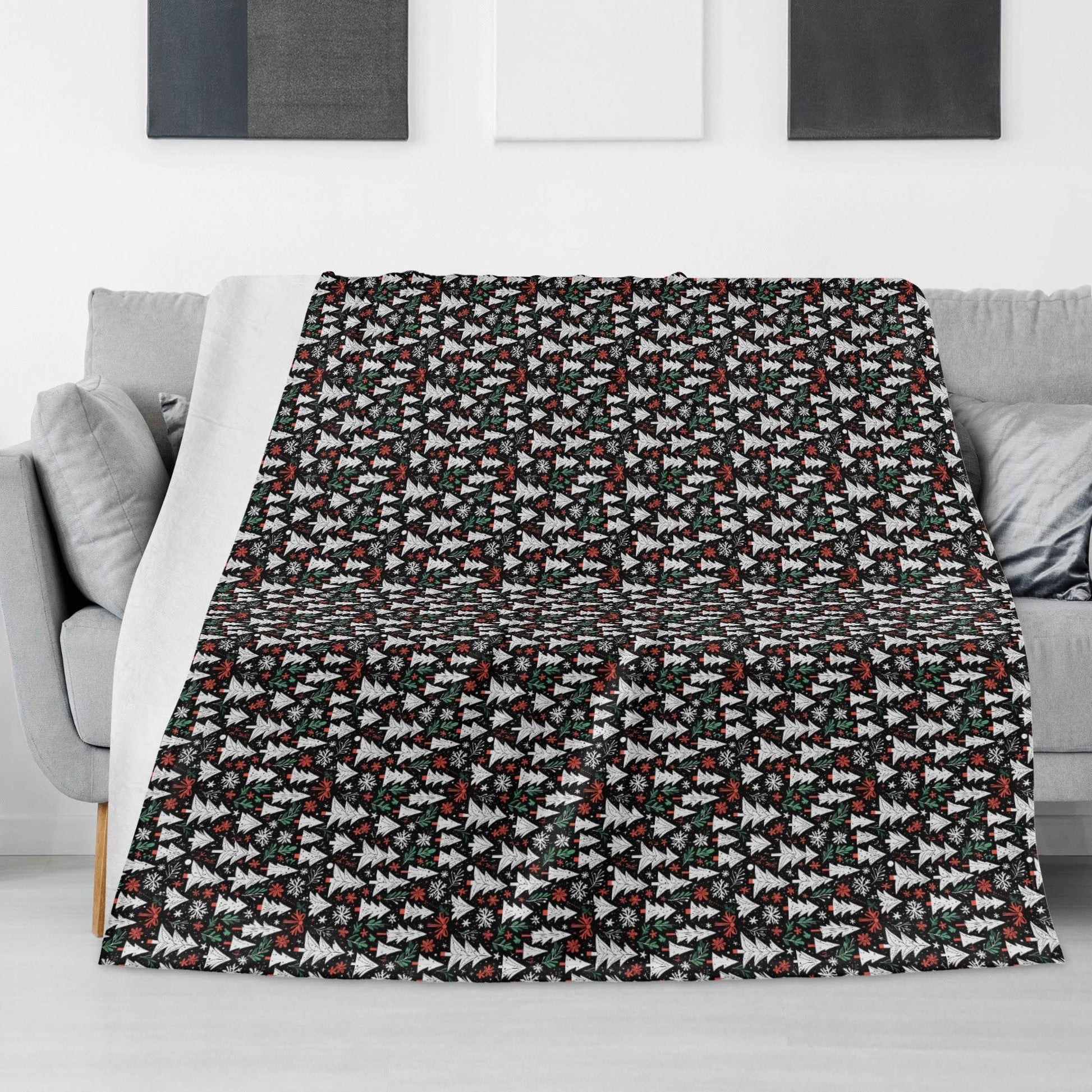 Christmas Tree Flannel Breathable Blanket 4 Sizes - DeRose Seasonal