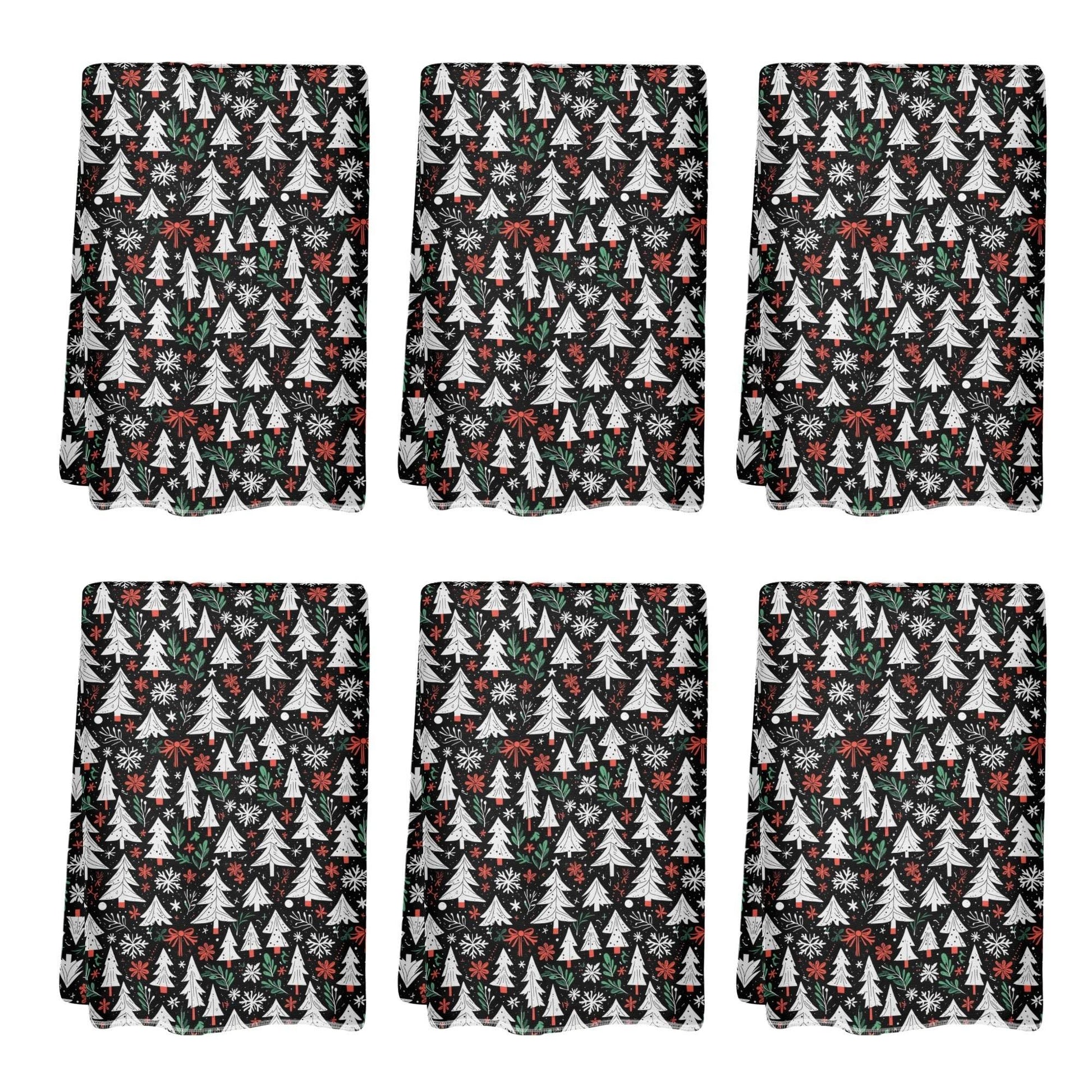 Christmas Tree Hand Towels (6 Pcs) - DeRose Seasonal
