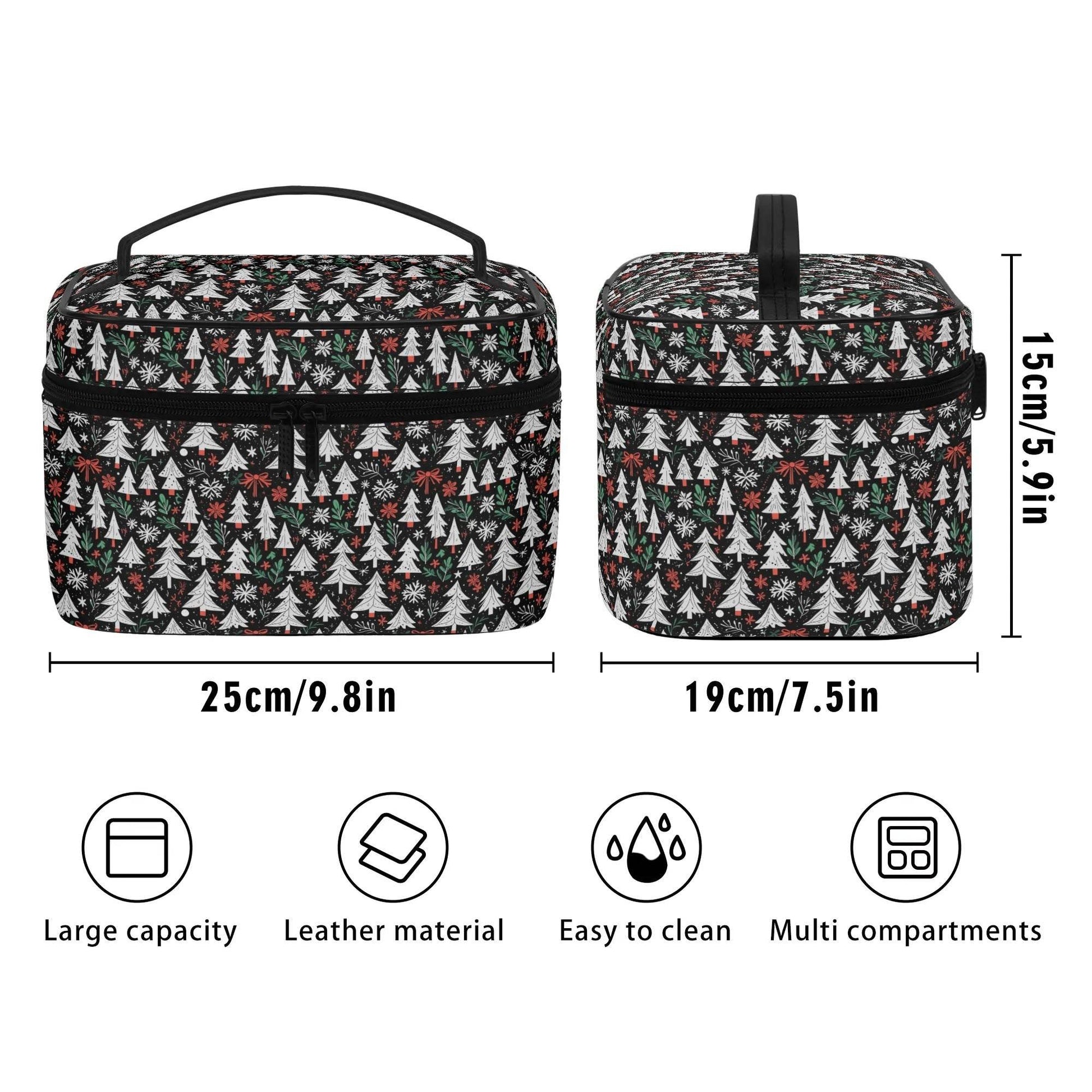 Christmas Tree Leather Cosmetic Bag - DeRose Seasonal