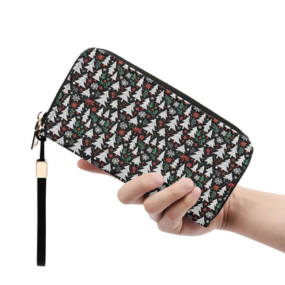 Christmas Tree Women's Leather Zipper Wristlet Wallet - DeRose Seasonal