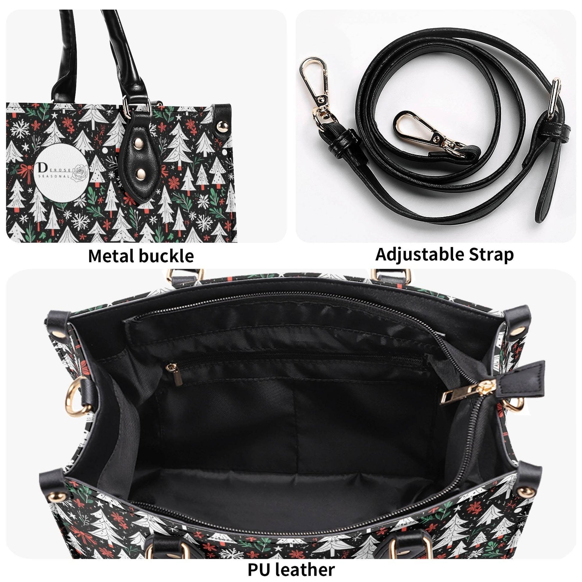Christmas Tree Luxury Women Leather Handbag (3 sizes) - DeRose Seasonal