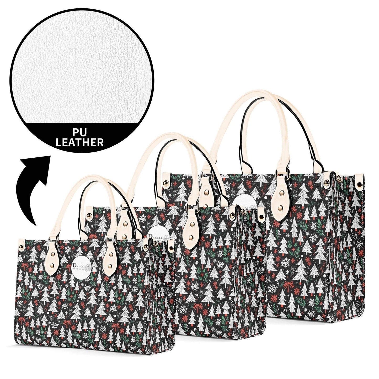 Christmas Tree Luxury Women Leather Handbag (3 sizes) - DeRose Seasonal