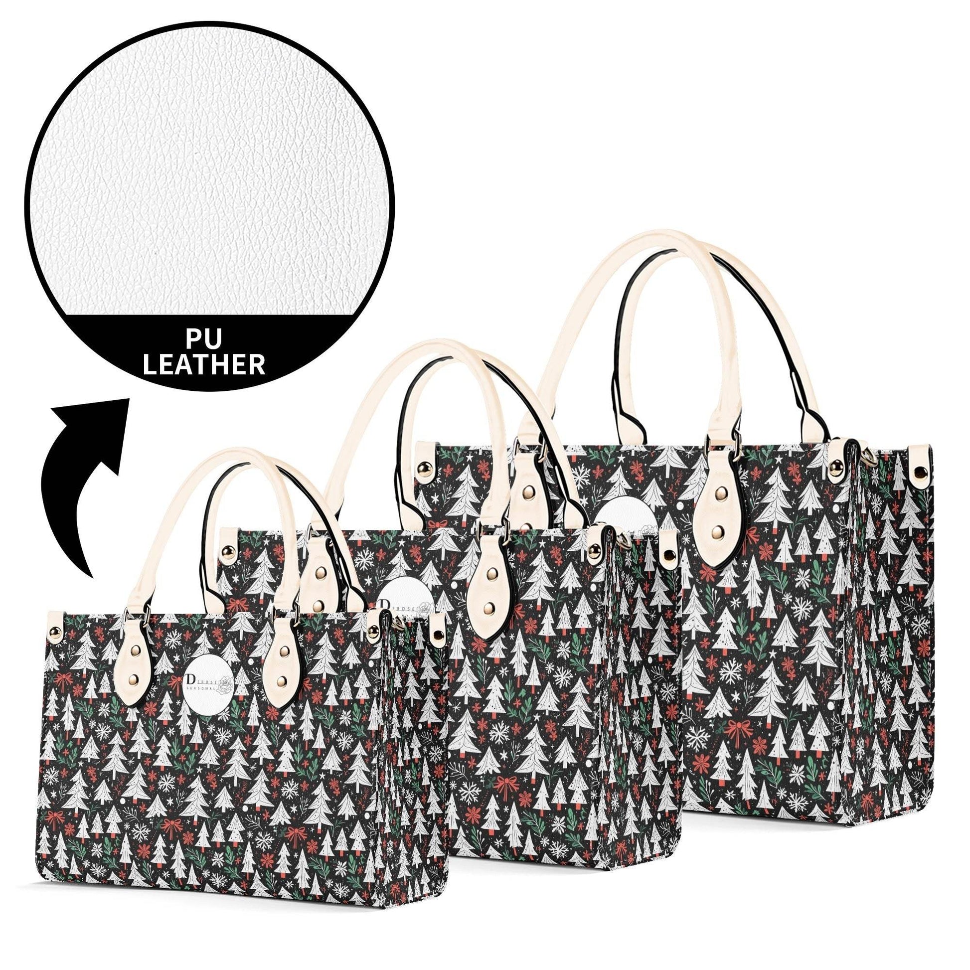 Christmas Tree Luxury Women Leather Handbag (3 sizes) - DeRose Seasonal