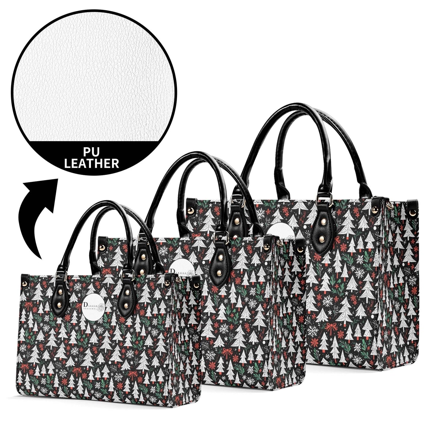 Christmas Tree Luxury Women Leather Handbag (3 sizes) - DeRose Seasonal