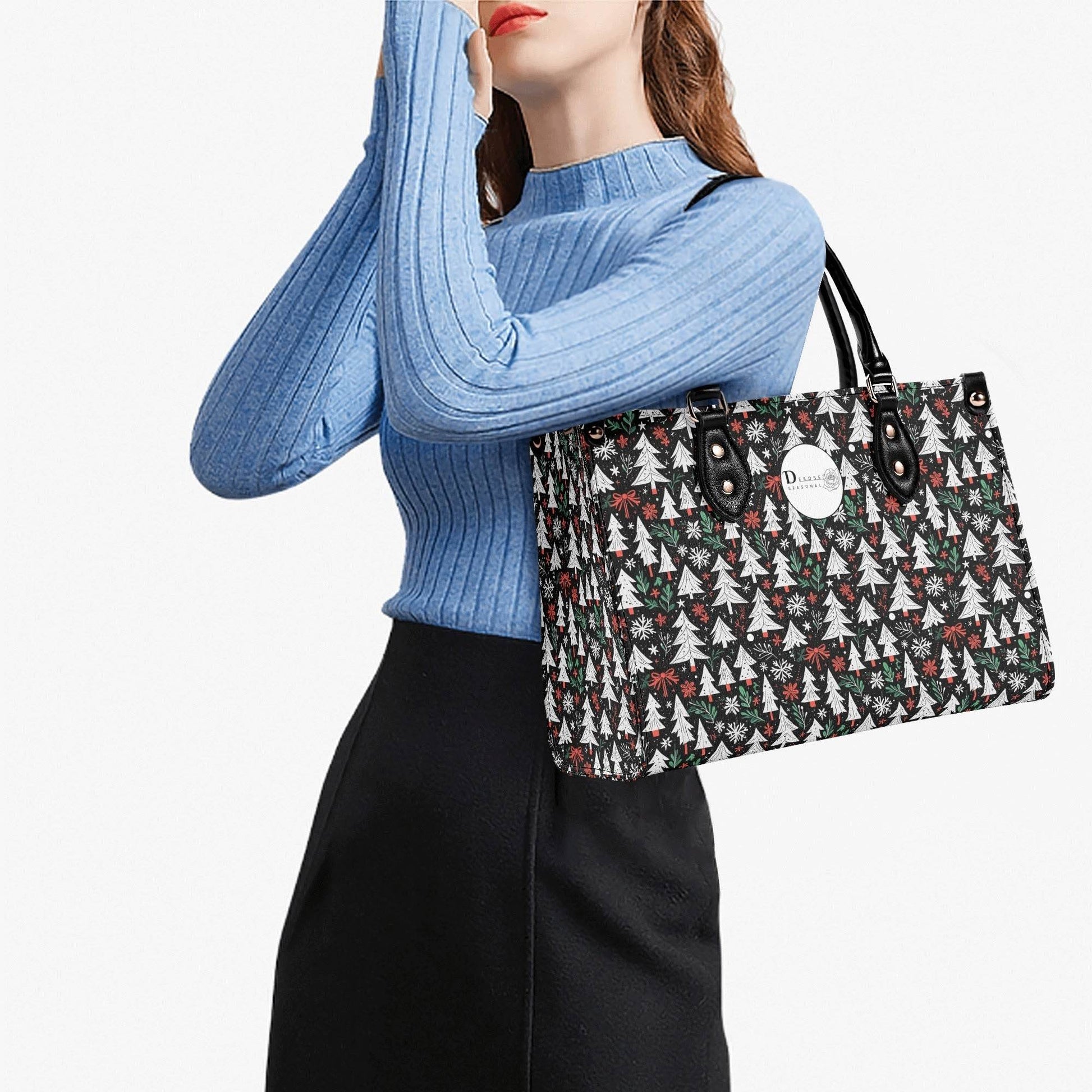 Christmas Tree Luxury Women Leather Handbag (3 sizes) - DeRose Seasonal