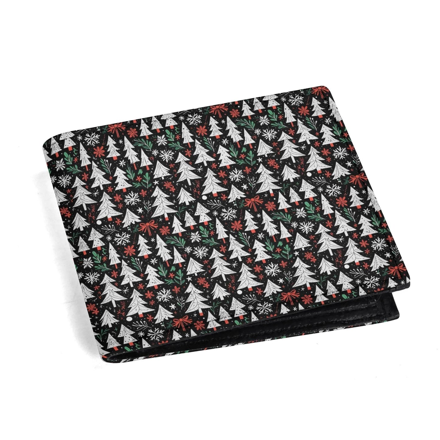 Christmas Tree Men's Minimalist Leather Folded Wallet - DeRose Seasonal
