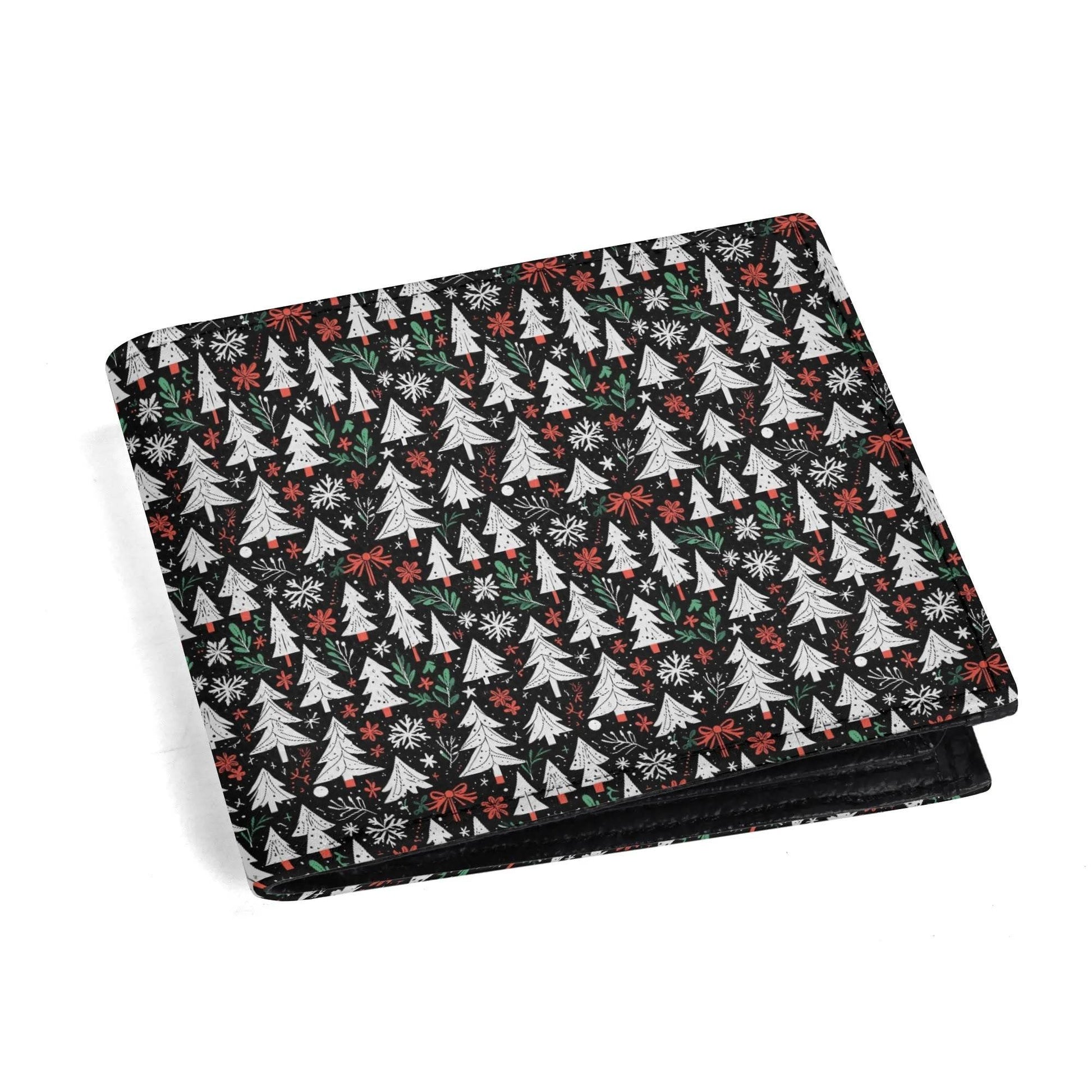 Christmas Tree Men's Minimalist Leather Folded Wallet - DeRose Seasonal