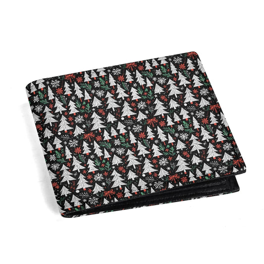 Christmas Tree Men's Minimalist Leather Folded Wallet - DeRose Seasonal