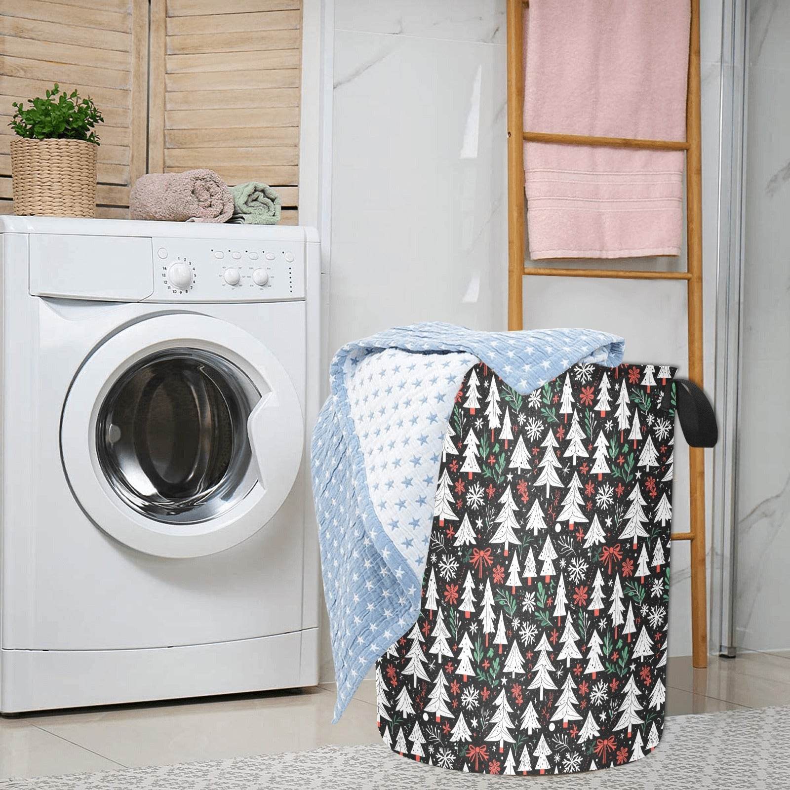 Christmas Tree Polyester Laundry and Blanket Basket - DeRose Seasonal