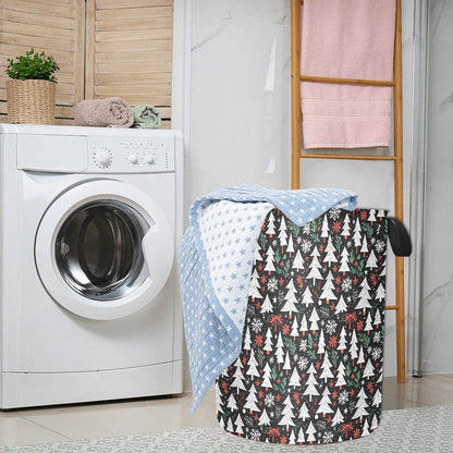 Christmas Tree Polyester Laundry and Blanket Basket - DeRose Seasonal
