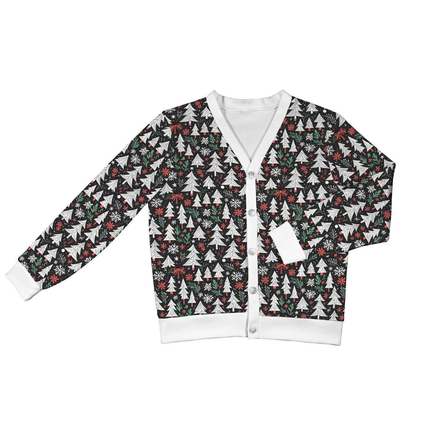 Christmas Tree Women's Cardigan Button Sweater Custom Women's Cardigan (Model H73) - DeRose Seasonal