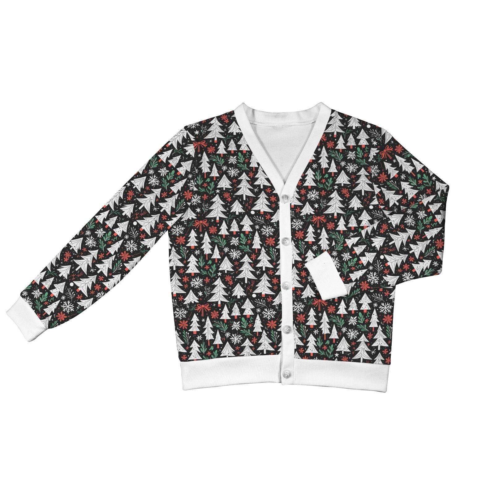 Christmas Tree Women's Cardigan Button Sweater Custom Women's Cardigan (Model H73) - DeRose Seasonal